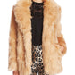Vince Camuto Women's Shaggy Faux Fur Coat Brown Size XS