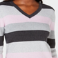 Karen Scott Women's Colorblocked V-Neck Cotton Sweater Purple Size 2XL