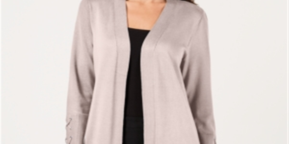 JM Collection Women's Open Front Duster Cardigan Pink Size Petite XL