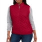 Karen Scott Women's Petite Quilted Puffer Vest  New Red Amore  Size Petite L