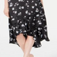 ALFANI Women's  Floral Below the Knee Hi-Lo Skirt  Black Size 8