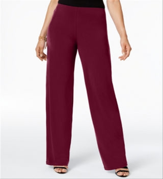 Alfani Women's Knit Wide Leg Pants Maroon Size Petite XL