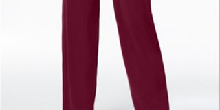 Alfani Women's Knit Wide Leg Pants Maroon Size Petite XL