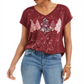 Style & Co Women's Tree Graphic Top Wine  Size Petite S