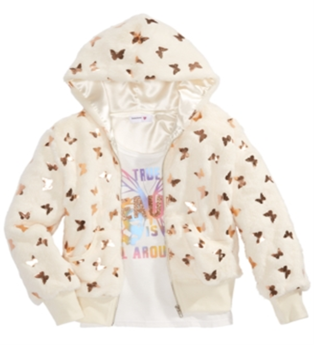 Beautees Big Girls 2-Pc. Butterfly Jacket & Beauty Tank Top Set - White White Size Small