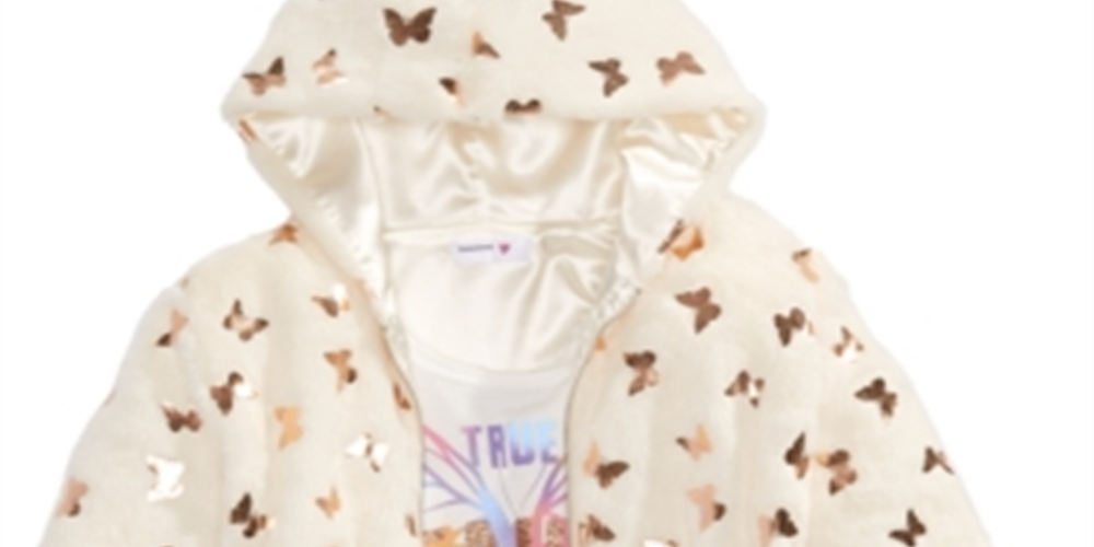 Beautees Big Girls 2-Pc. Butterfly Jacket & Beauty Tank Top Set - White White Size Small