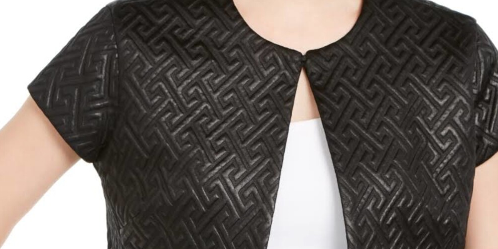 Natori Women's Quilted Maze Blazer Jacket Black Small