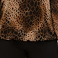 Alfani Plus Size Animal-Print Asymmetrical-Neck Top Animal-Print, Black Size 2X