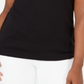 Karen Scott Women's Embroidered T-Shirt  Deep Black Size Large
