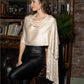 INC Women's Confetti Gemstone Pashmina Scarf Bel Vedere Cream One Size