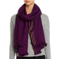 Eileen Fisher Women's Wool Blend Metallic Rectangle Scarf  Purple One Size