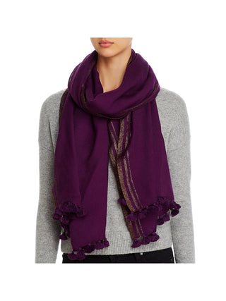 Eileen Fisher Women's Wool Blend Metallic Rectangle Scarf  Purple One Size
