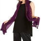 Eileen Fisher Women's Wool Blend Metallic Rectangle Scarf  Purple One Size