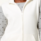 Karen Scott Women's Petite Quilted Zip-Front Fleece Vest  Eggshell White Size Petite S