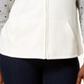 Karen Scott Women's Petite Quilted Zip-Front Fleece Vest  Eggshell White Size Petite S