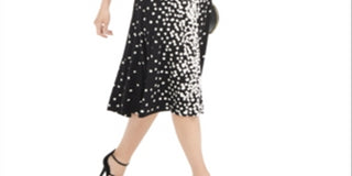 Alfani Women's Mock Neck Tie Back Dress Black Size Petite L