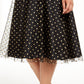 Calvin Klein Women's Plus Clip Dot Fit Flare Dress Black Size14W