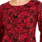 JM Collection Women's Printed Jacquard Top Red Size Petite XL