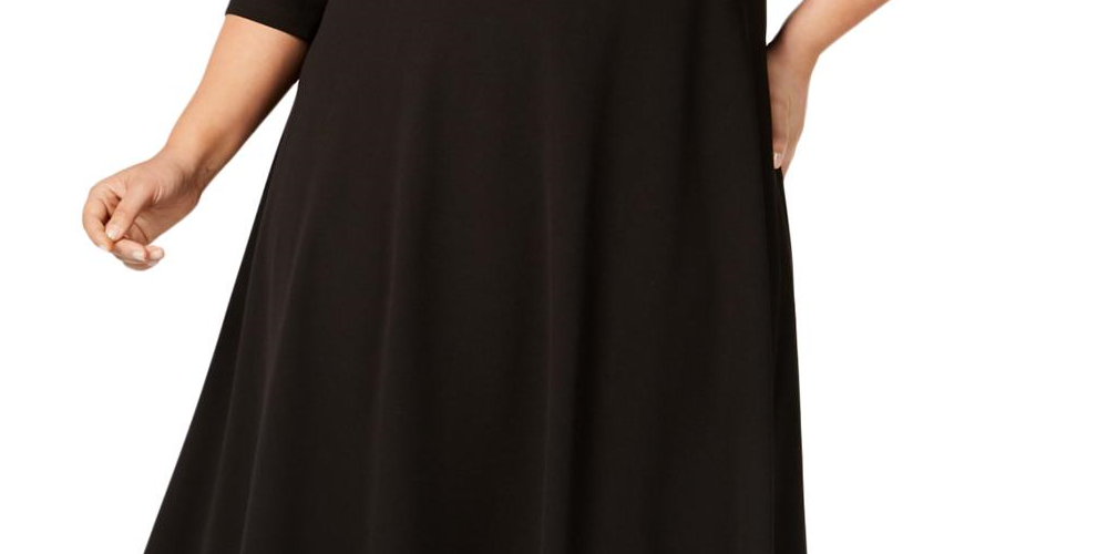 Calvin Klein Women's Plus Embellished Off The Shoulder Formal Dress Black Size 22W