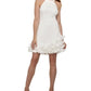 Guess Women's  Pleated Sleeveless Halter Short Ruffled Dress Size White Size 10