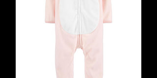 Carter's Girls' Jumpsuits Pink - Pink & Gray Floral Bear Ears Hooded Fleece Playsuit Infant Pink Size 12MOS