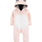 Carter's Girls' Jumpsuits Pink - Pink & Gray Floral Bear Ears Hooded Fleece Playsuit Infant Pink Size 12MOS