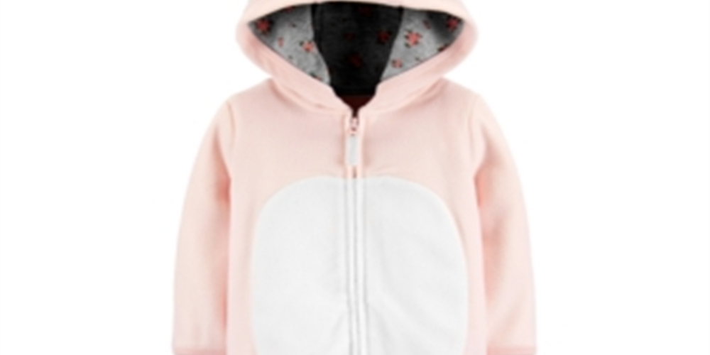 Carter's Girls' Jumpsuits Pink - Pink & Gray Floral Bear Ears Hooded Fleece Playsuit Infant Pink Size 12MOS