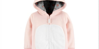 Carter's Girls' Jumpsuits Pink - Pink & Gray Floral Bear Ears Hooded Fleece Playsuit Infant Pink Size 12MOS