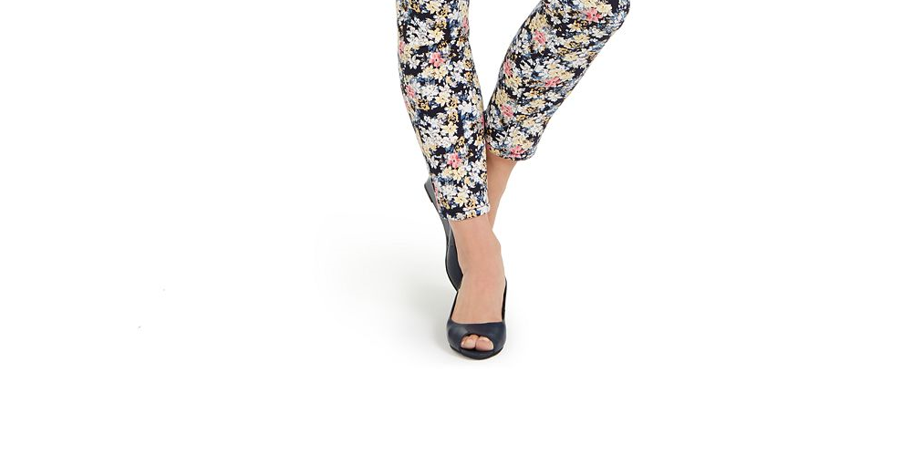 Charter Club Petite Floral Printed Bristol Skinny Ankle Jeans Black Size 2P