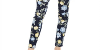 Charter Club Women's Floral Lexington Straight-Leg Jeans  Blue Size 4