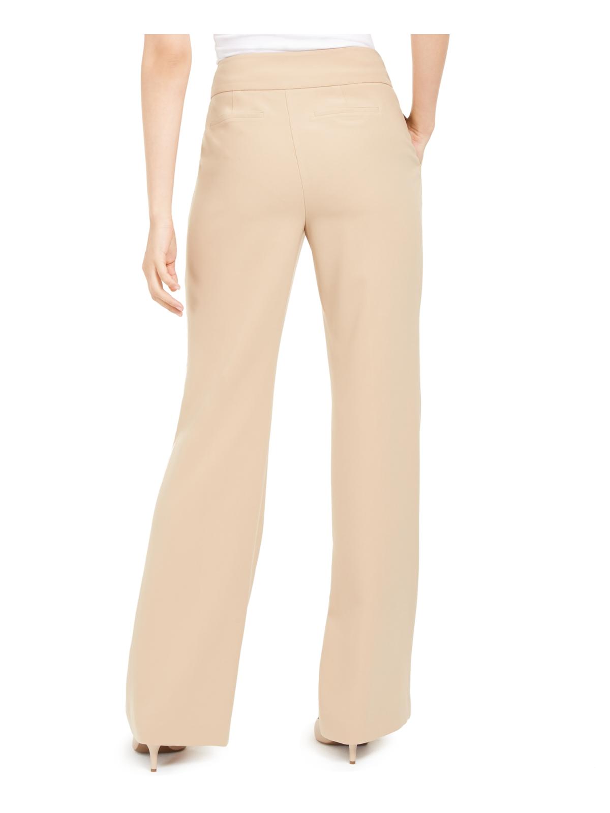 Alfani Women's Pintuck High Rise Pants Brown Size 4