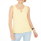 Karen Scott Women's Keyhole Hardware Tank Yellow Size Small