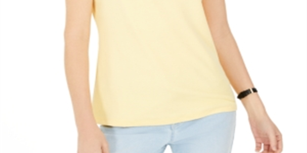 Karen Scott Women's Keyhole Hardware Tank Yellow Size Small
