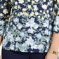 Charter Club Women's Floral-Print Boat-Neck Top  Blue Size Small