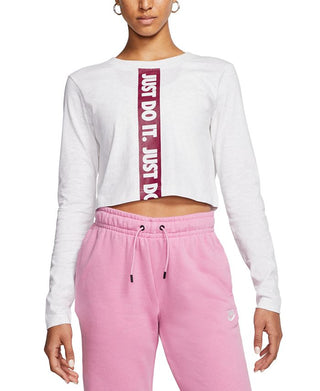 Nike Women's Sportswear Cotton Cropped Top Gray Size Medium