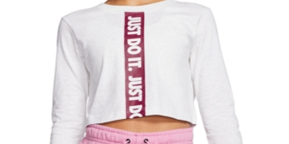 Nike Women's Sportswear Cotton Cropped Top Gray Size Medium