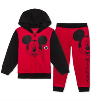 Disney Little Boy's Mickey Mouse 2 Pc  Hoodie & Joggers Set Red Size 7