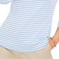 Charter Club Women's 3/4 Sleeve Striped Top Blue Size Small