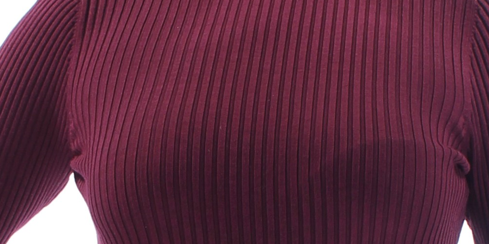 INC International Concepts Women's Mock neck Button trim Sweater Maroon Size L