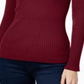 INC International Concepts Women's Mock neck Button trim Sweater Maroon Size L