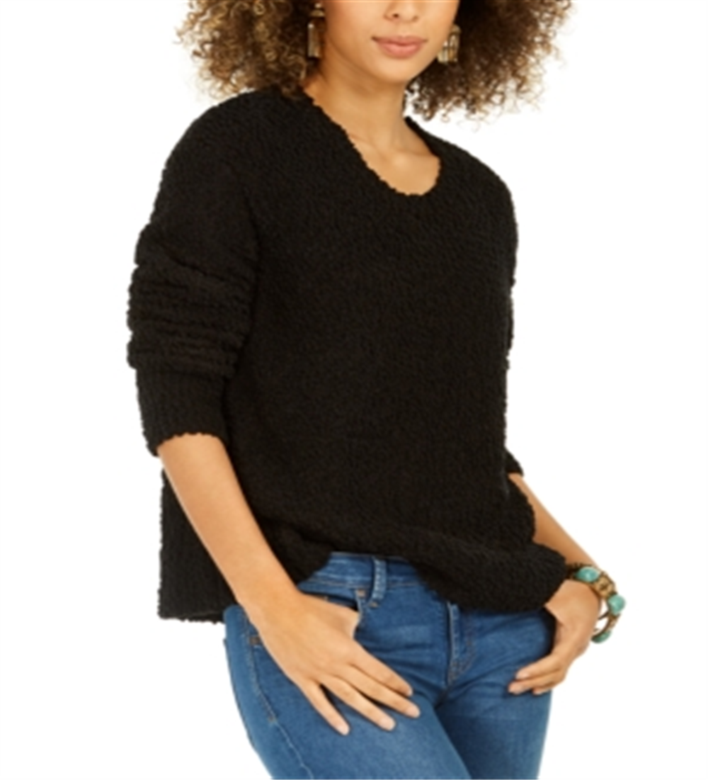 Style & Co Women's Boucle Sweater Black Size Medium
