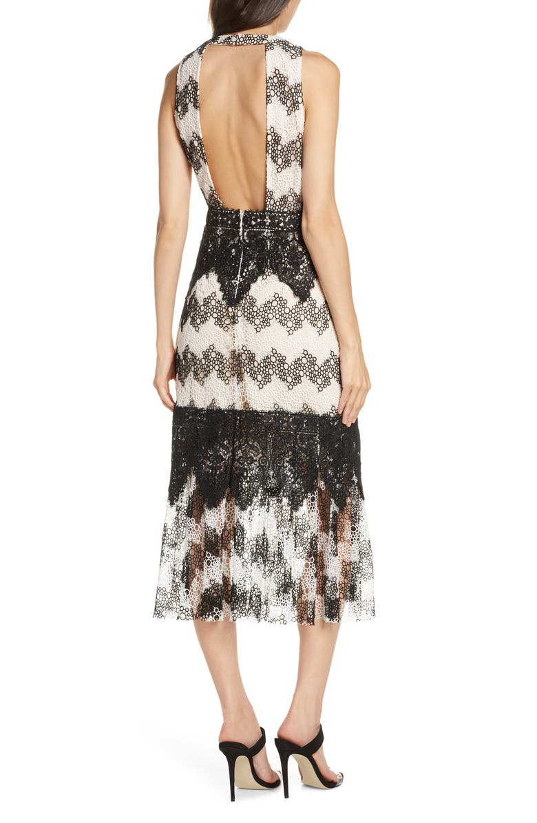 Foxiedox Women's Montana Bubble Lace MIDI Dress Black Size Large