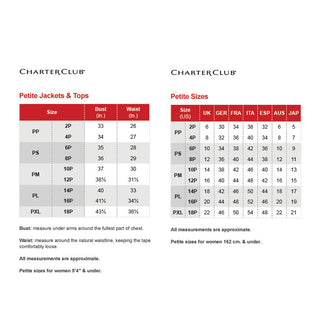 Charter Club Women's Striped Tie Sleeve Top White Size Petite S/M