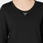 Karen Scott Women's Sport Cotton Studded 3/4-Sleeve Sweatshirt  Black Size Small