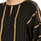 Nanette Lepore Metallic-Striped Top Black Size 10