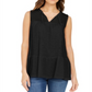 Style & Co Women's Cotton Sleeveless Peasant Top Black Size Medium