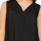 Style & Co Women's Cotton Sleeveless Peasant Top Black Size Medium