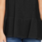 Style & Co Women's Cotton Sleeveless Peasant Top Black Size Medium