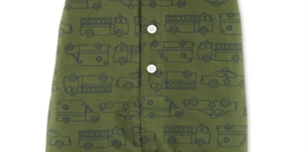 Carter's Baby Boy's Rescue Vehicle-Print Cotton Romper Green Size Newborn