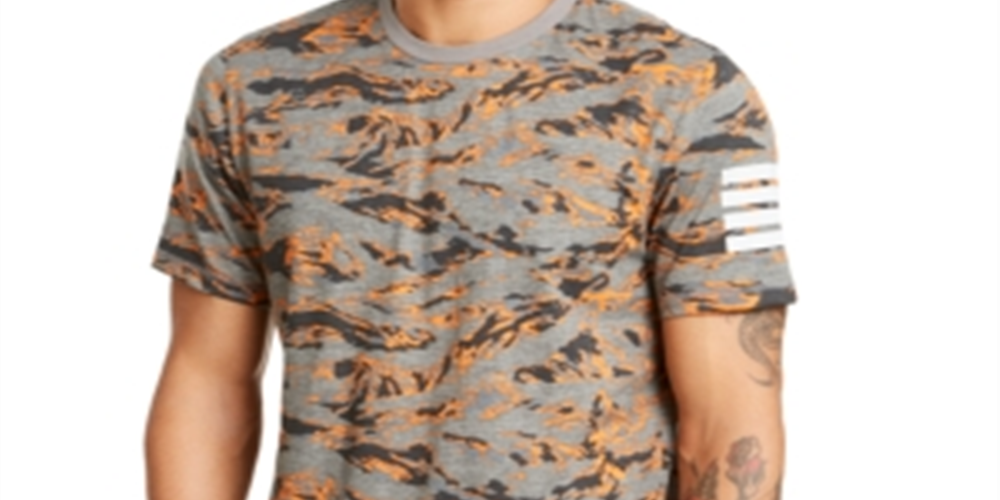 INC International Concepts Men's T-Shirt Crewneck Camo Tiger Graphic Tee Orange Size XX-Large
